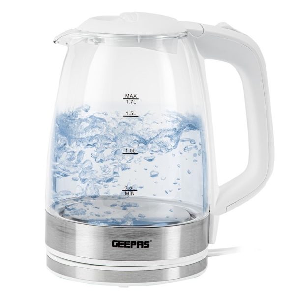 GEEPAS GLASS KETTLE WHITE