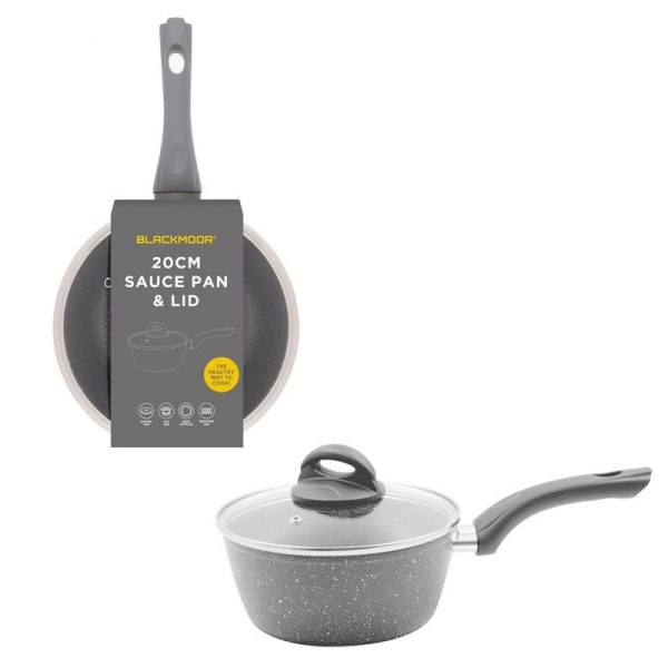 BLACKMOOR SAUCE PAN & LID 20CM GREY