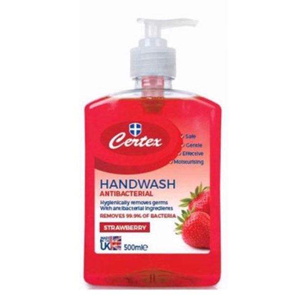 CERTEX ANTIBACTERIAL HAND WASH STRAWBERRY 500ML PACK OF 12