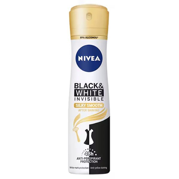 NIVEA DEO B&W INVISIBLE SILKY SMOOTH WOMEN 150ML PACK OF 6