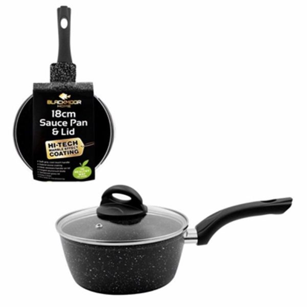 BLACKMOOR STONE SAUCE PAN & LID 18CM