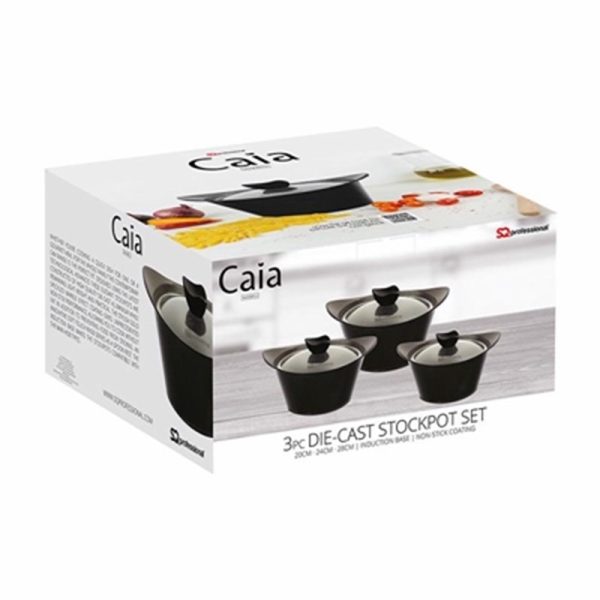 CAIA DIECAST STOCK POT S/3 BLACK