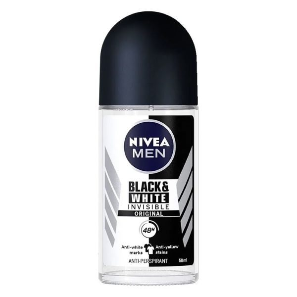 NIVEA ROLL ON B&W INVISIBLE MENS 50ML PACK OF 6