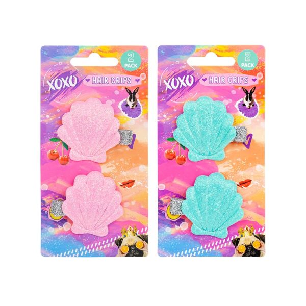 XOXO SHELL HAIR CLIPS 2PC