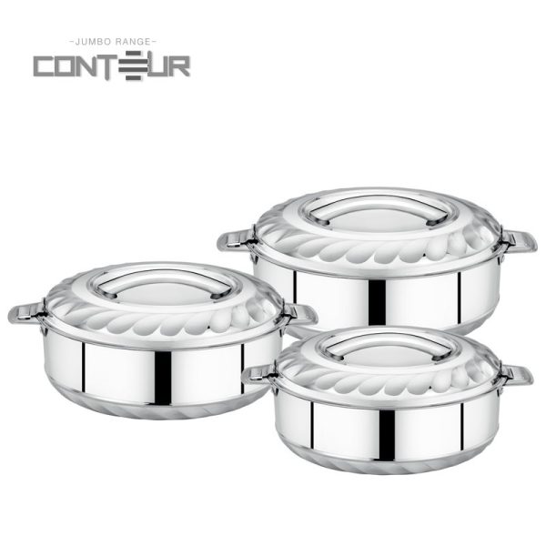 CONTOUR HOT POT SET STAINLESS STEEL 3PCE