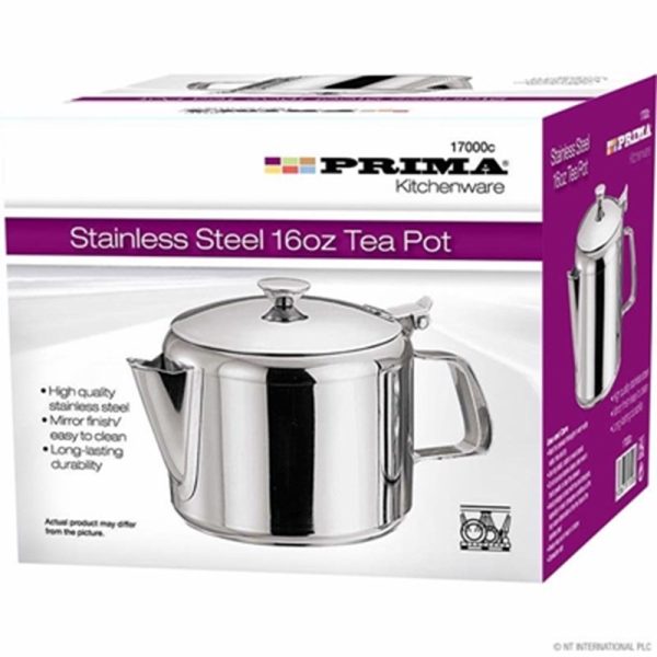 PRIMA STAINLESS STEEL TEA POT 16OZ