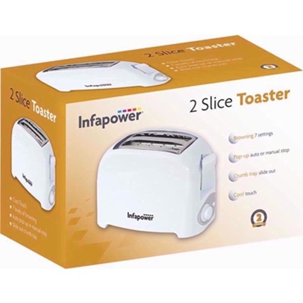 INFAPOWER TOASTER 2 SLICE WHITE