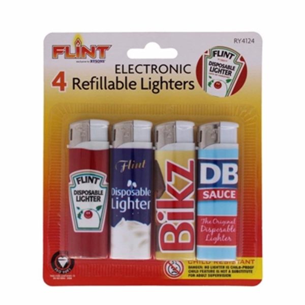 ELECTRONIC LIGHTERS PACK OF 4-BRANDS