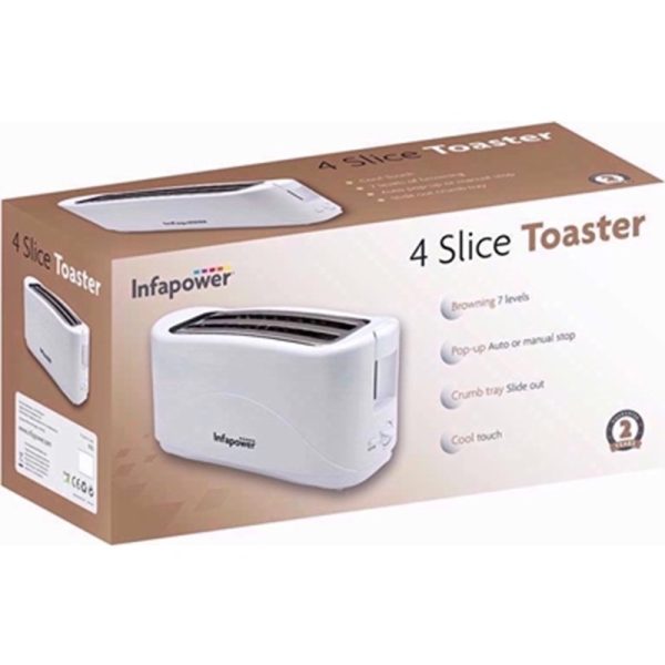 INFAPOWER TOASTER 4 SLICE WHITE