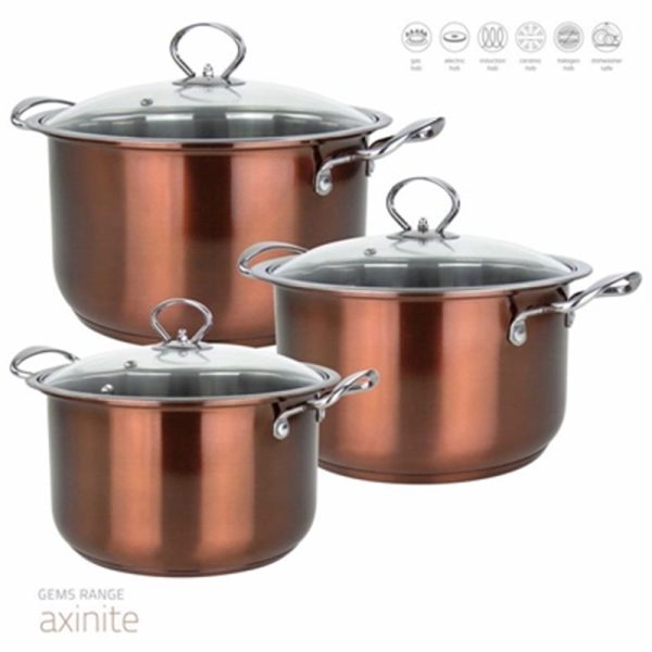 GEMS S/S STOCKPOT SET 3PC AXINITE