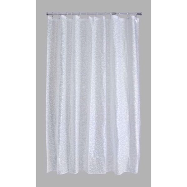 AQUALONA FIZZ PEVA SHOWER CURTAIN WHITE