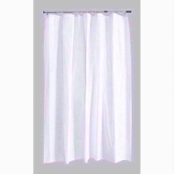 AQUALONA PLAIN PEVA SHOWER CURTAIN WHITE