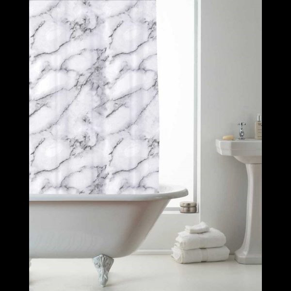 COUNTRYCLUB SHOWER CURTAIN PEVA MARBLE