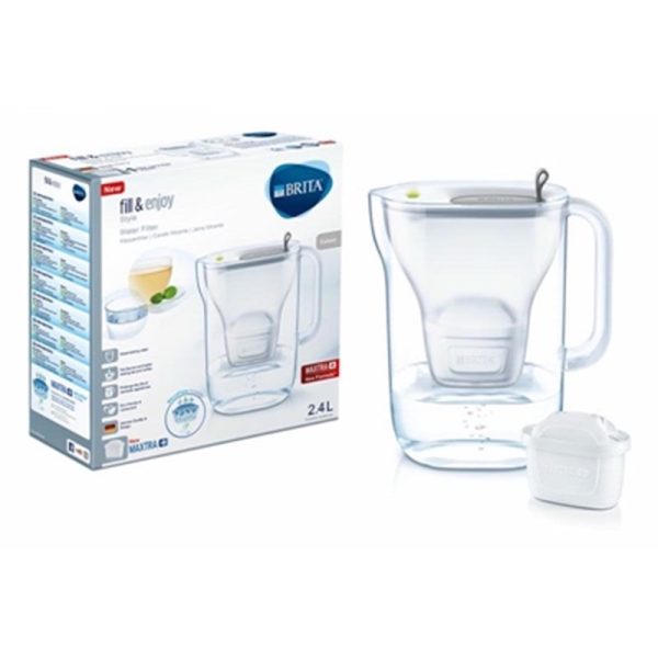 BRITA STYLE WATER FILTER JUG 2.4LT GREY (SP12