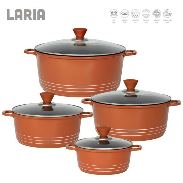 LARIA STOCKPOT DIE-CAST COPPER 4PCE SET