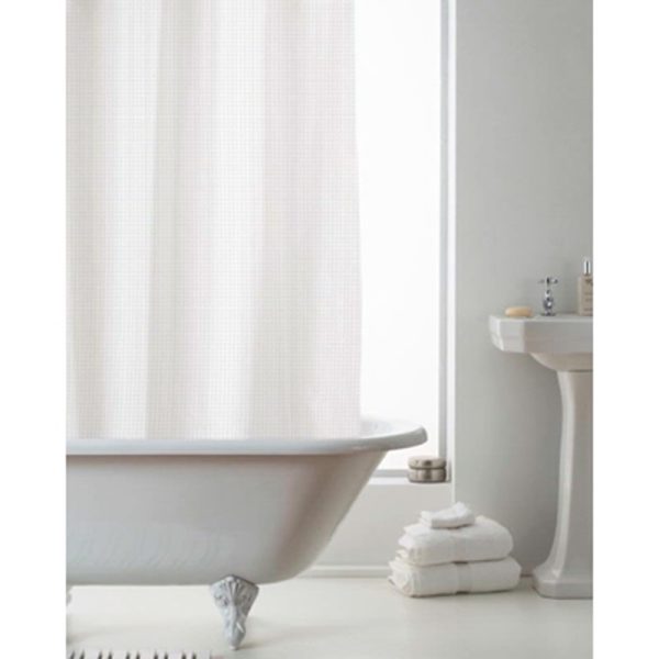 COUNTRYCLUB SHOWER CURTAIN WAFFLE WHITE