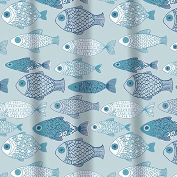 SABICHI PEVA SHOWER CURTAIN BABY FISH