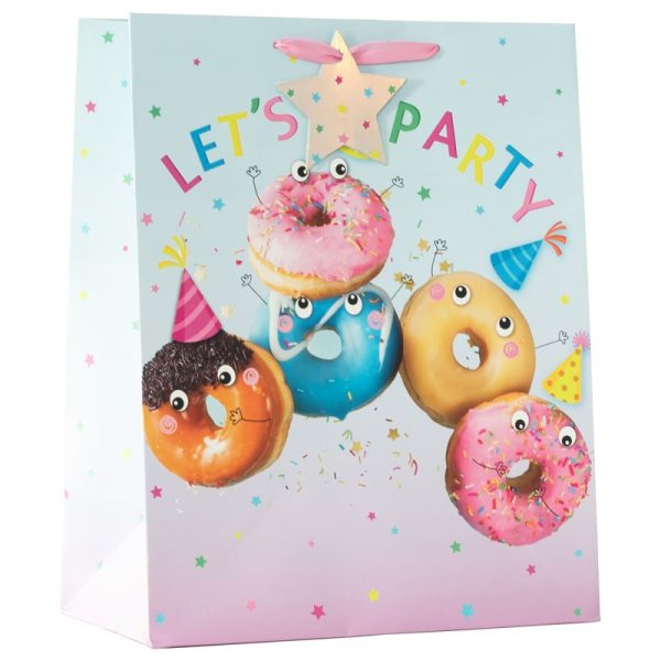 DOUGHNUT PARTY LARGE GIFT BAG PACK OF 6