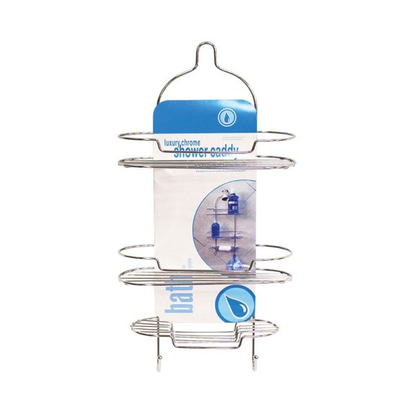 DURANE CHROME SHOWER CADDY 3 TEIR 27.5X 12 X 52CM