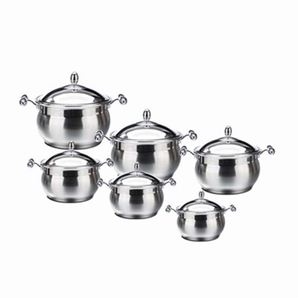 LUSTRO S/S CASSEROLE 6PC SET