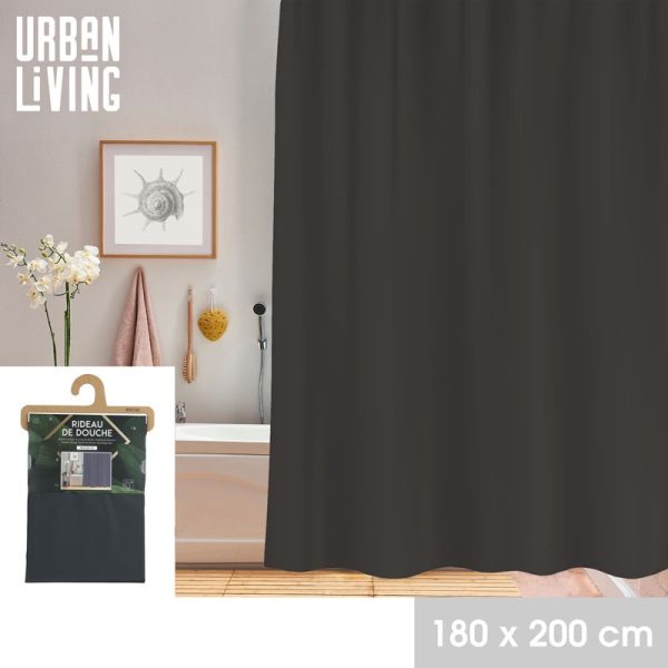 URBAN LIVING SHOWER CURTAIN 180X200CM BLACK