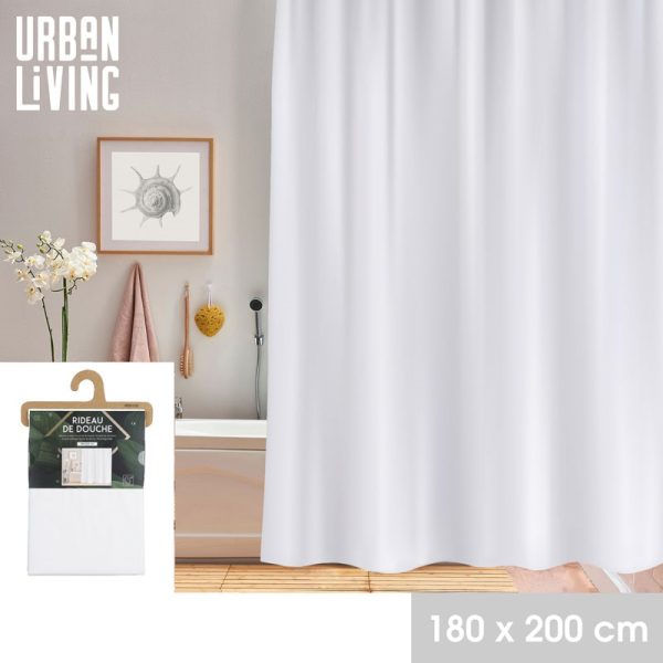 URBAN LIVING SHOWER CURTAIN 180X200CM WHITE