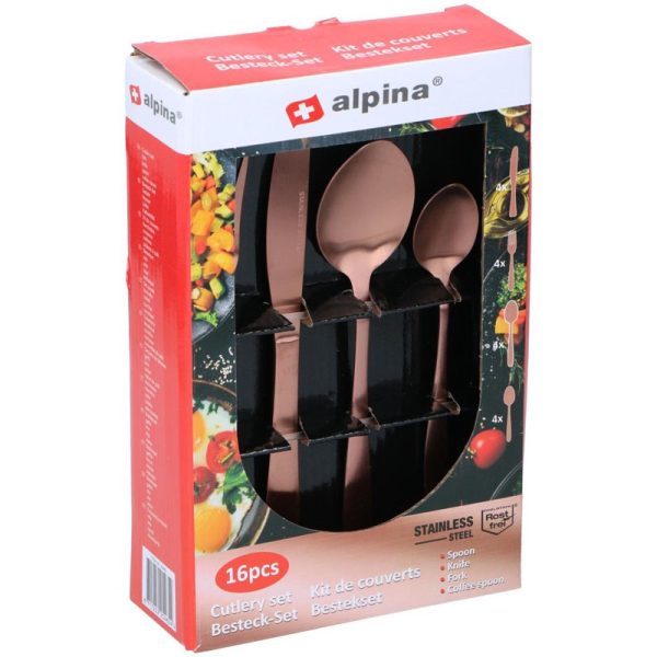 ALPINA CUTTLERY 16PC COPPER