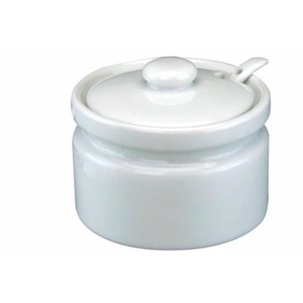 APOLLO CERAMIC JAM POT WITH SPOONS/LID