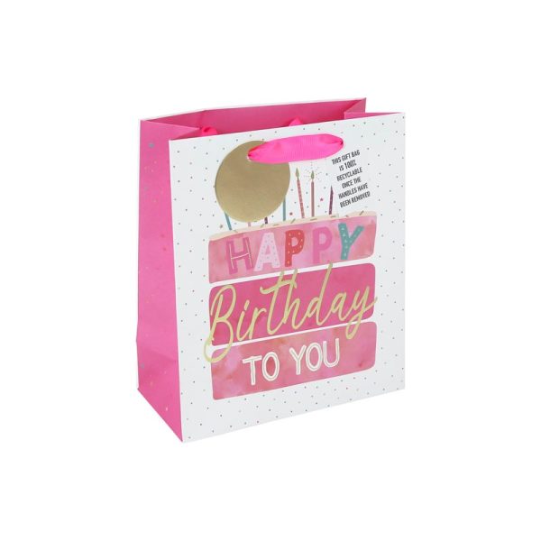 GIFT BAG BIRTHDAY CAKE MEDIUM PACK OF 6