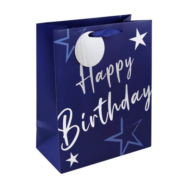 GIFT BAG BIRTHDAY SCRIPT MALE LARGE PACK OF 6