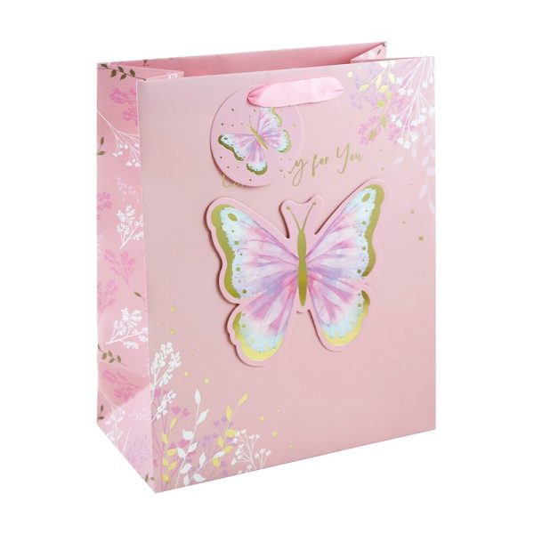 GIFT BAG BUTTERFLY LARGE PACK OF 6