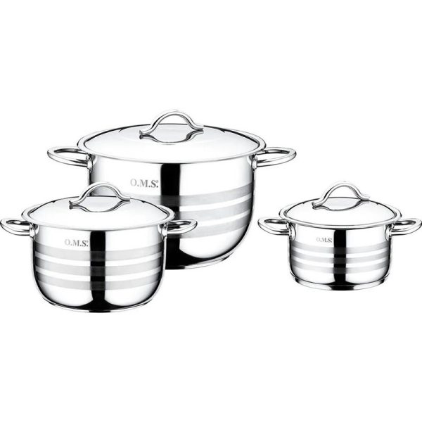 OMS STAINLESS STELL COOKWARE SET 6PC