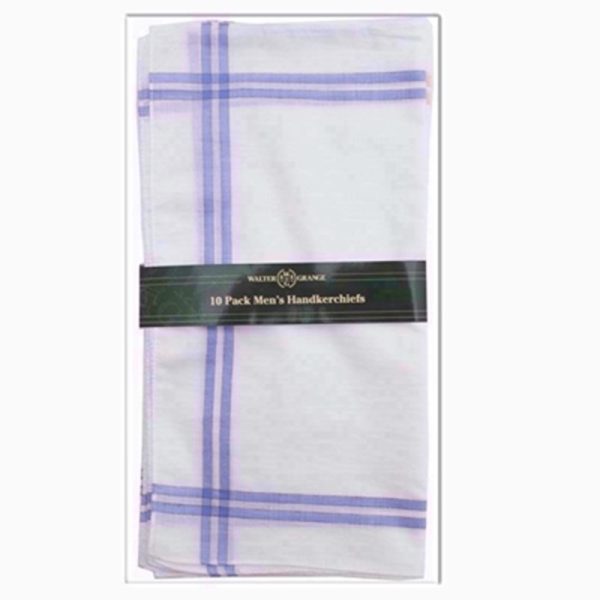 HANKIE MENS CLR BORDER 10 HANKIES