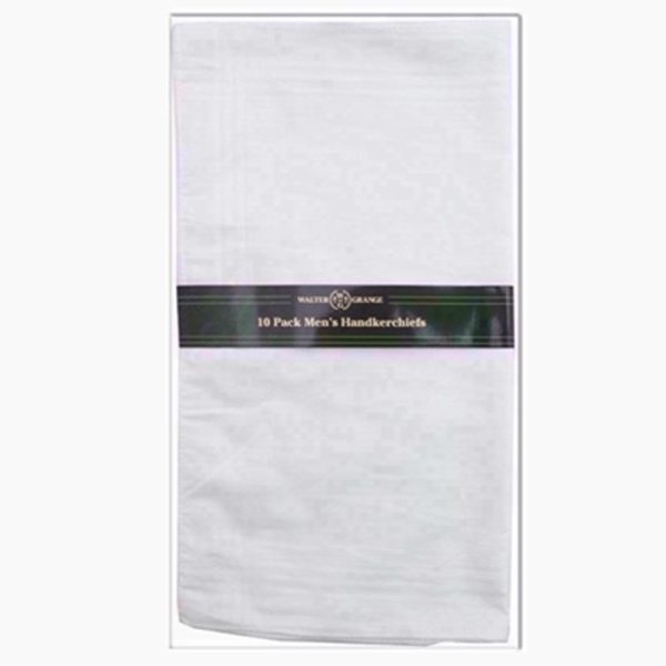 HANKIE MENS WHITE 10 HANKIES