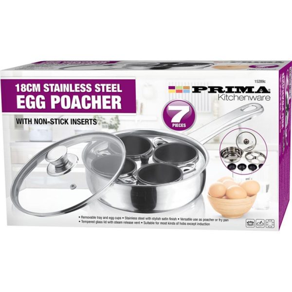 PRIMA EGG POACHER 7PC 18CM S/S