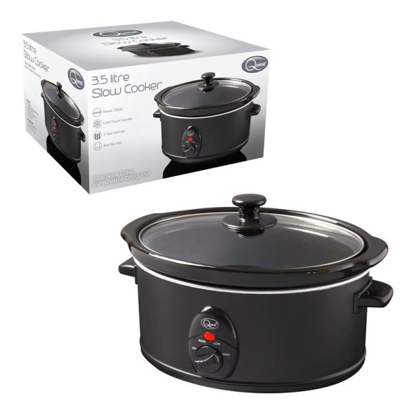 QUEST 3.5LTR SLOW COOKER 200W BLACK