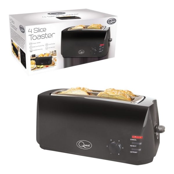 QUEST 4 SLICE TOASTER BLK 35069