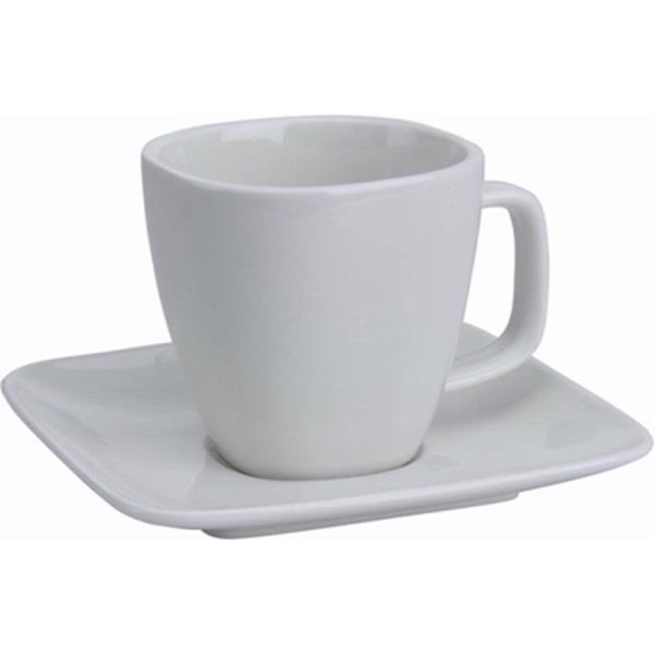 CUP AND SAUCER 200CC WHITE PORCELAIN