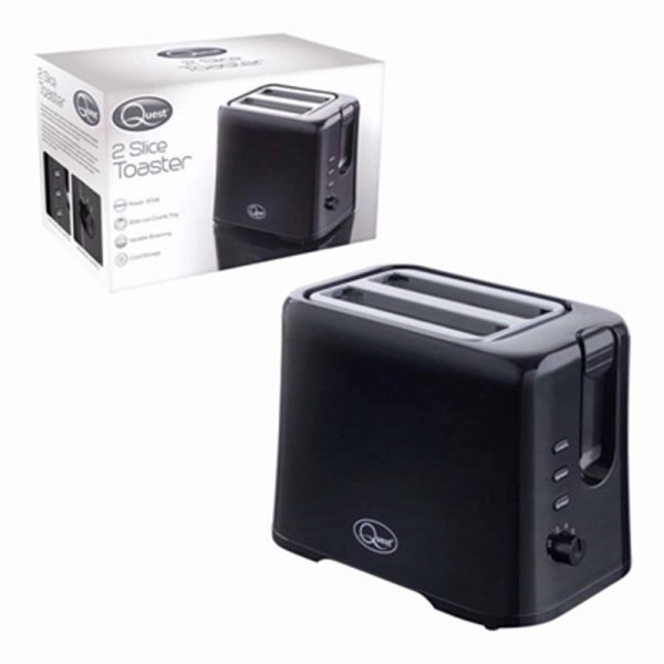 QUEST BLACK TOASTER 2 SLICE 34289