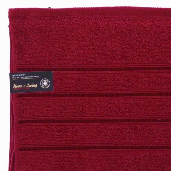 PREMIUM SATIN BATH SHEETS CRIMSON PACK OF 3