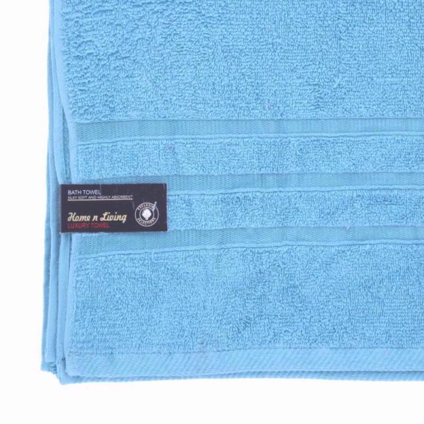 PREMIUM SATIN BATH TOWELS AQUA PACK OF 3