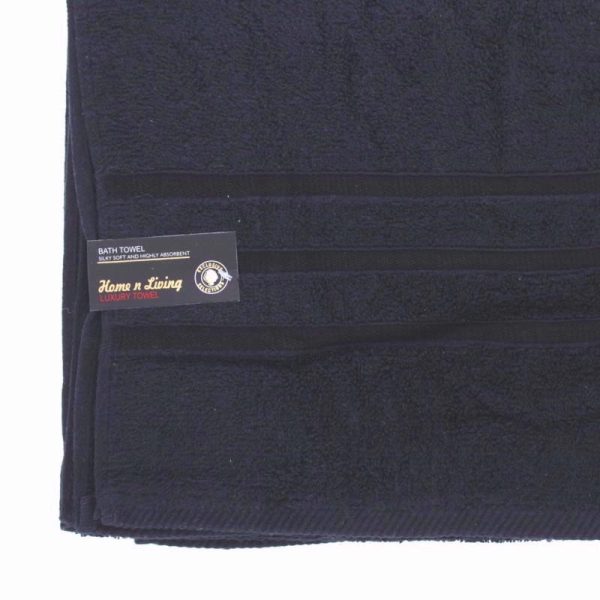 PREMIUM SATIN BATH TOWELS BLACK PACK OF 3