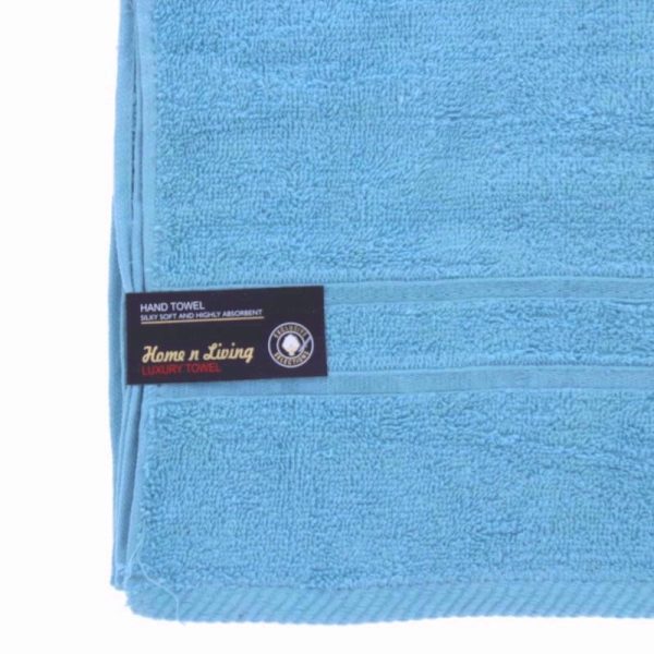 PREMIUM SATIN HAND TOWELS AQUA PACK OF 4