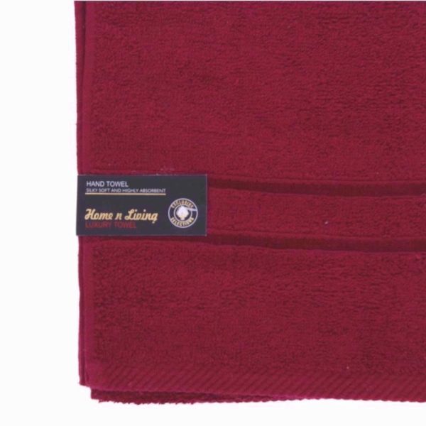 PREMIUM SATIN HAND TOWELS CRIMSON PACK OF 4