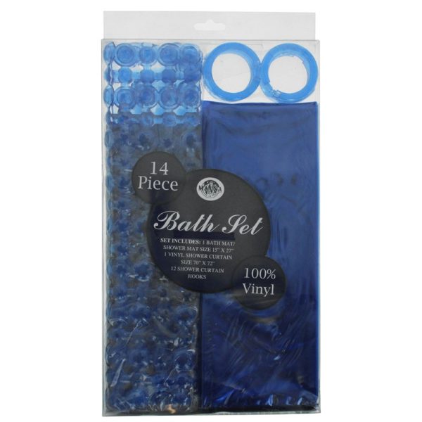 MANITA VINYL BATH SET BLUE 14PCE