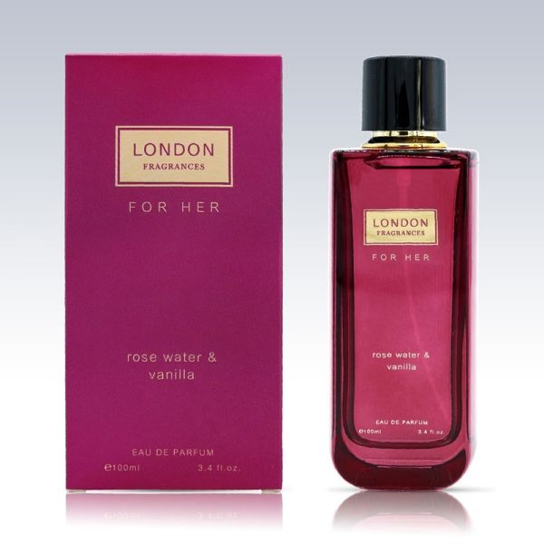 LONDON FRAGRANCES FOR HER ROSE WATER & VANILLA 100ML EACH