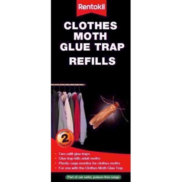 RENTOKIL CLOTHES MOTH GLUE TRAP REFILLS PACK OF 2