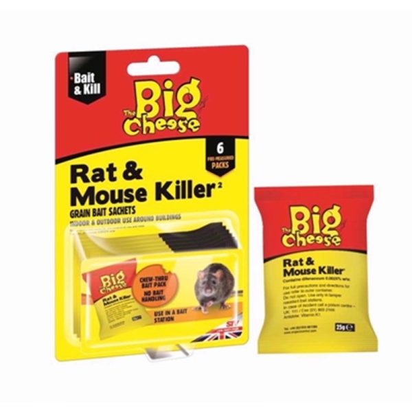 THE BIG CHEESE RAT& MOUSE GRAIN BAIT 6 X 25G