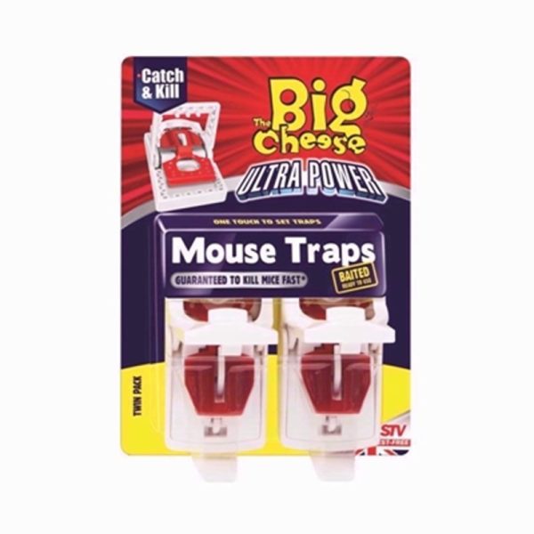 THE BIG CHEESE ULTRA POWER MOUSE TRAPS PACK OF 2