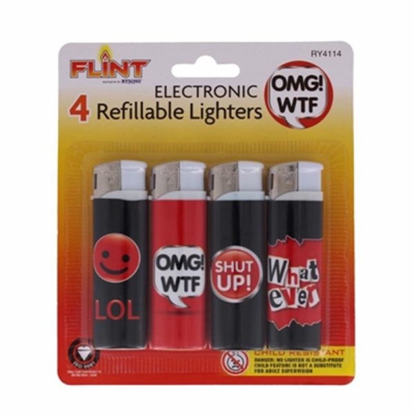 ELECTRONIC LIGHTERS PACK OF 4-LOL